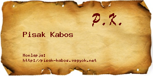 Pisak Kabos névjegykártya